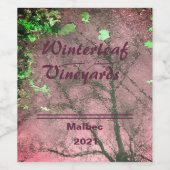 "Winterleaf" Rose Bottom, Ensemble de 6 Étiquettes (Étiquettes simples)