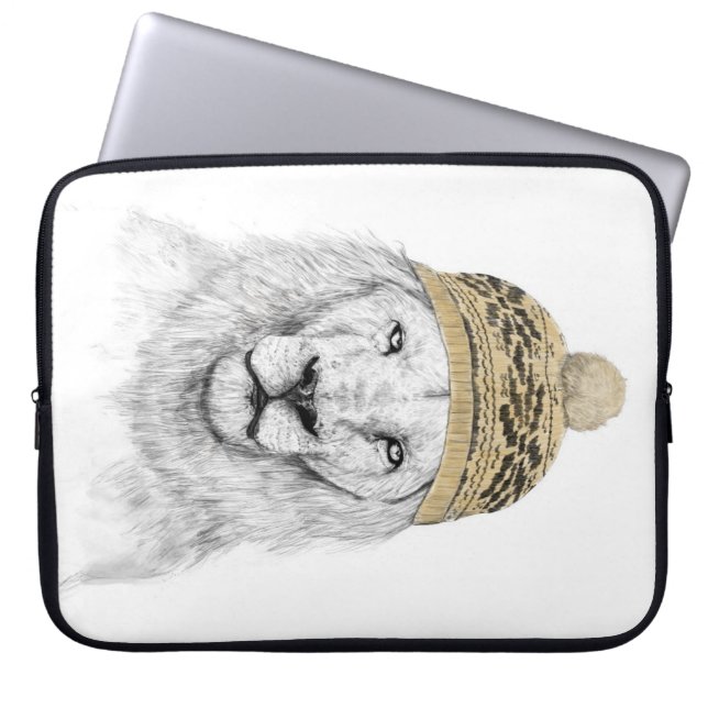 Winterleeuw Laptop Sleeve (Voorkant)