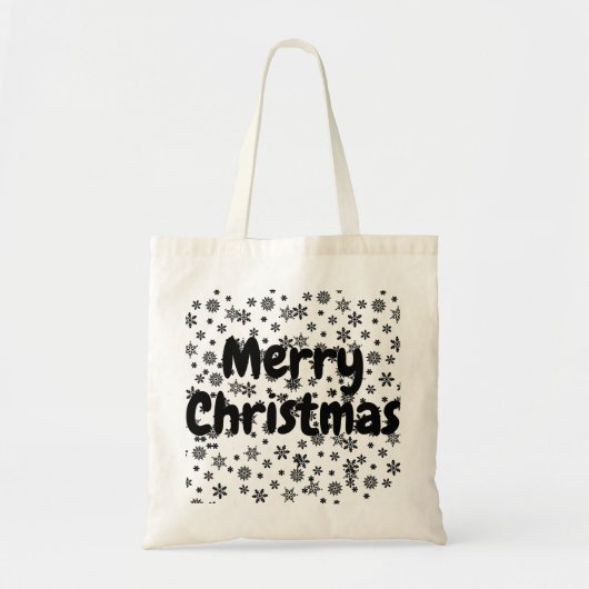 Winterliche Stoftasche mit Rehntier,Schneeflocken Tote Bag (Voorkant)