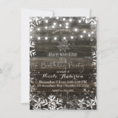 Winterlichten en sneeuwvlokken Rustic Birthday Par Kaart (Voorkant)