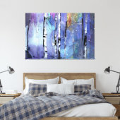 Winterlied in de Birch Bossen Canvas Afdruk (Insitu (Slaapkamer))