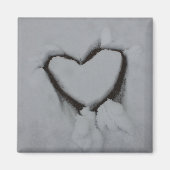 Winterliefde - Hart in de sneeuw Magneet (Voorkant)