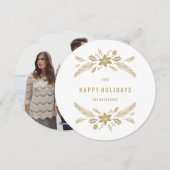 Winterloof Goud Feestdagenkaart (Voorkant / Achterkant)