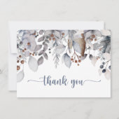 Winterloof, hulstbessen, Feest Bedankkaart (Voorkant)