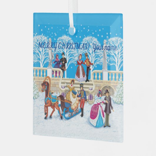 Winterloop Glas Ornament (Voorkant links)