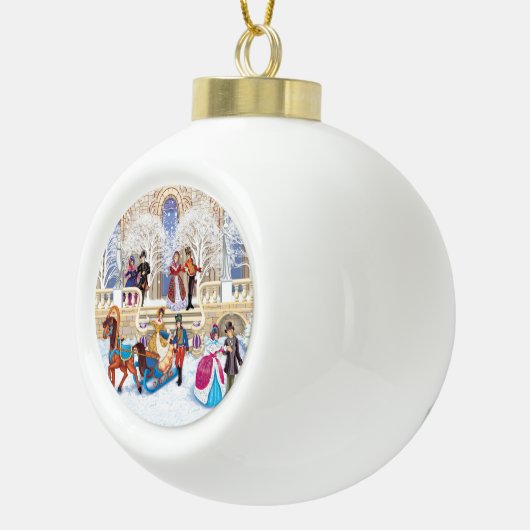 Winterloop Keramische Bal Ornament (Rechts)