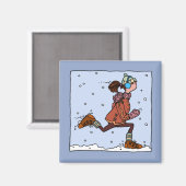 Winterloper (vrouw) magneet (Voorkant / Achterkant)