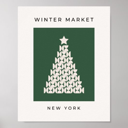 Wintermarkt 07  kerstboom poster (Voorkant)