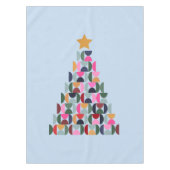 Wintermarkt 10 kleurrijke kerstboom tafelkleed (Voorkant)