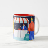 "Wintermarktfeesten" Tweekleurige Koffiemok (Voorkant rechts)