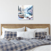 Wintermeer Scène Canvas Kunst (Insitu (Slaapkamer))