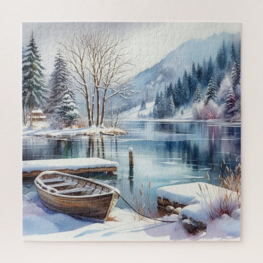 Wintermeer scène puzzel (Verticaal)