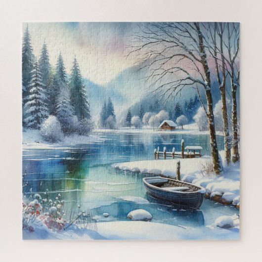 Wintermeer scène puzzel (Verticaal)