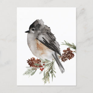 wintermest met rode bessen briefkaart