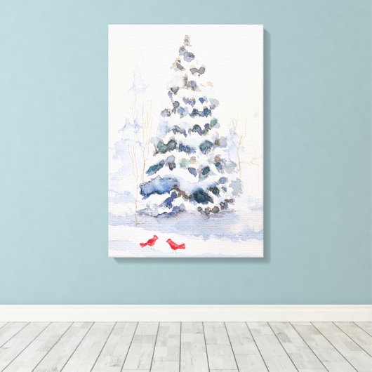 wintermiddag canvas afdruk (Insitu (Houten vloer))