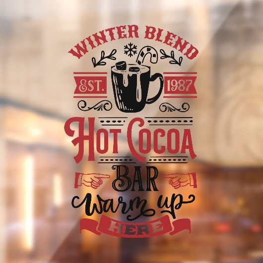 Wintermix hete cacao kerst raamsticker (Vel 2)