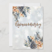 Wintermoderne bokeh bloemige waterverf kaart (Achterkant)