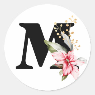 winterMONOGRAM Bulgaarse Cyrillisch alfabet Klasse Ronde Sticker