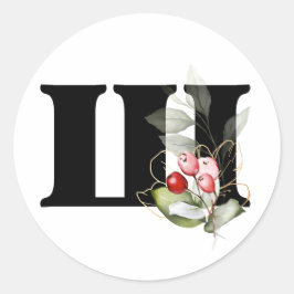 winterMONOGRAM Bulgaarse Cyrillisch alfabet Klasse Ronde Sticker