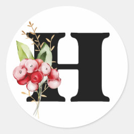 winterMONOGRAM Bulgaarse Cyrillisch alfabet Klasse Ronde Sticker