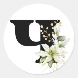 winterMONOGRAM Bulgaarse Cyrillisch alfabet Klasse Ronde Sticker