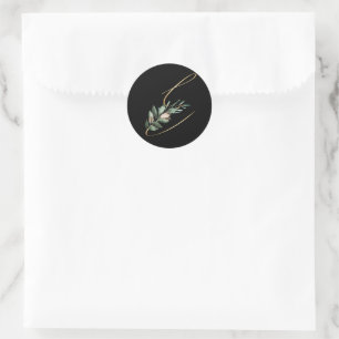 wintermonogram xmas ronde sticker