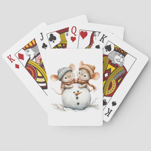 Wintermuizen spelen kaarten (Achterkant)