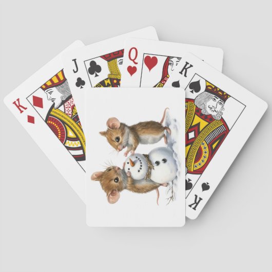 Wintermuizen spelen kaarten (Achterkant)