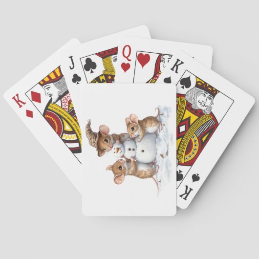 Wintermuizen spelen kaarten (Achterkant)
