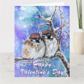 Wintermussen Paar Valentijnsdag Kaart (Voorkant)