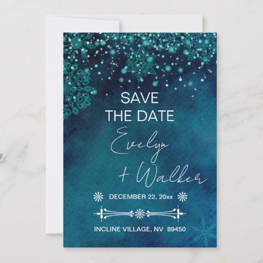 Winternacht Bewaar de datum Kaart (Voorkant)