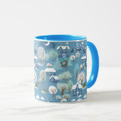 Winternacht  dorpsscène mok (Voorkant rechts)