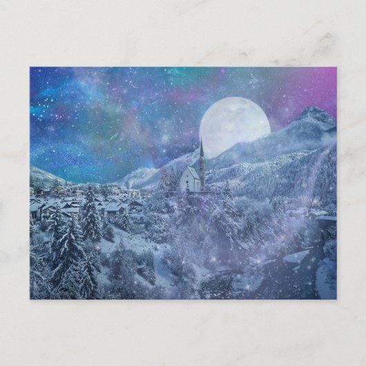 Winternacht Feestdagenkaart (Voorkant)