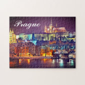 Winternacht in Praag Tsjechië Legpuzzel (Horizontaal)