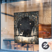 Winternacht Raamsticker (Cafe Raam)