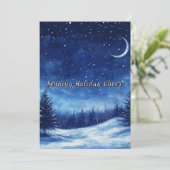 Winternacht Waterverf kerstvakantie Feestdagenkaart (Staand voorkant)