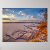 Winternatuur, bevroren vijver, mooi afbeelding,