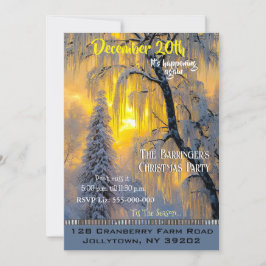 Winterochtend Prachtig Kerstfeest Uitnodigen Kaart