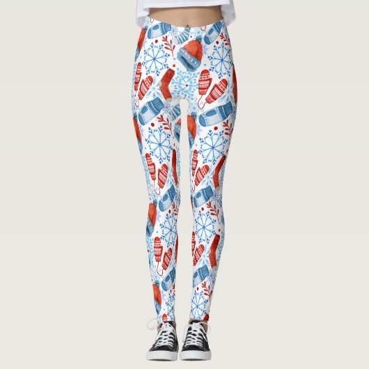 Winteropaccessoires Gestreepte Leggings (Voorkant)