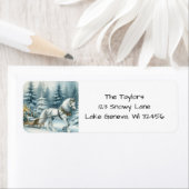  winterpaard en een kerstslee etiket (Insitu)