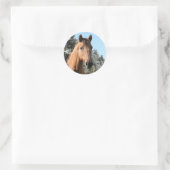 Winterpaard Ronde Sticker (Tas)