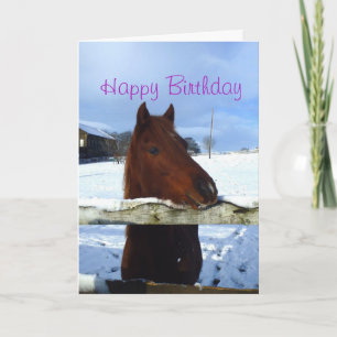 Winterpaard Verjaardagskaart Kaart