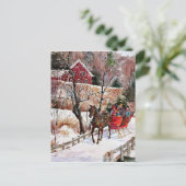  winterpaarden en -slee briefkaart (Staand voorkant)