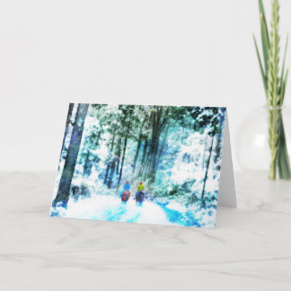 Winterpaden, kerstkaarten feestdagen kaart