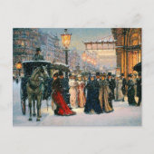 Winterparisian Scene Feestdagenkaart (Voorkant)