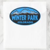 Winterpark Colorado blauwe ovale stickers (Tas)