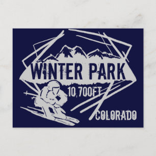 Winterpark Colorado ski elevatie briefkaart