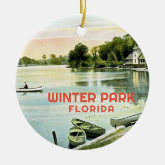 Winterpark Florida, Lake Osceola Vintage Keramisch Ornament