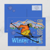 Winterpark ski briefkaart (Voorkant / Achterkant)