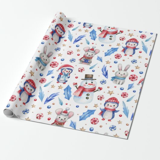 winterpels cadeaupapier (Uitgerold)